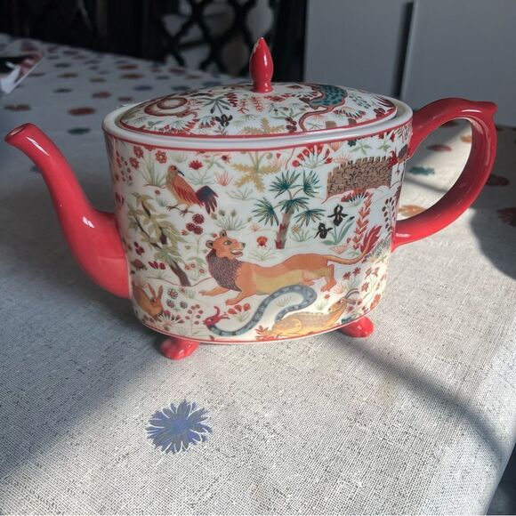 ANTHROPOLOGIE House of Hackney Trematonia Teapot Lion Menagerie Stoneware FLAW - Picture 6 of 12